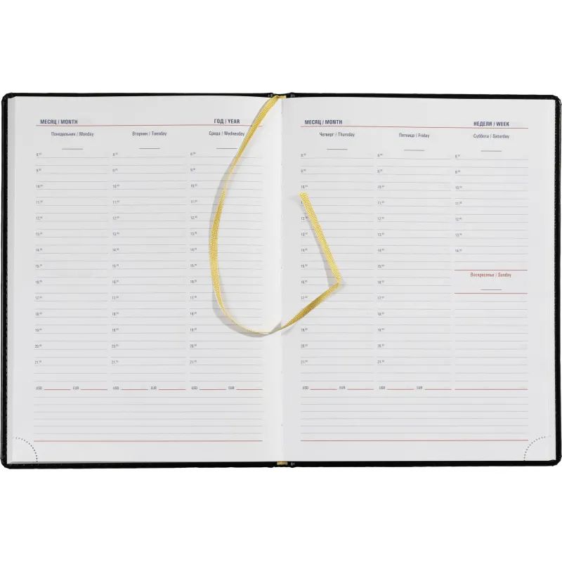 Еженедельник недатированный черный, А4, 195x265мм, 72 л, ATTACHE Каньон