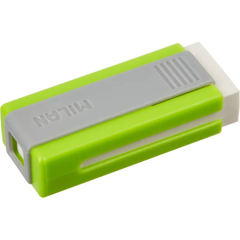 Ластик пластиковый Milan Office 320 белый, в пластиковом держателе (в асс.)