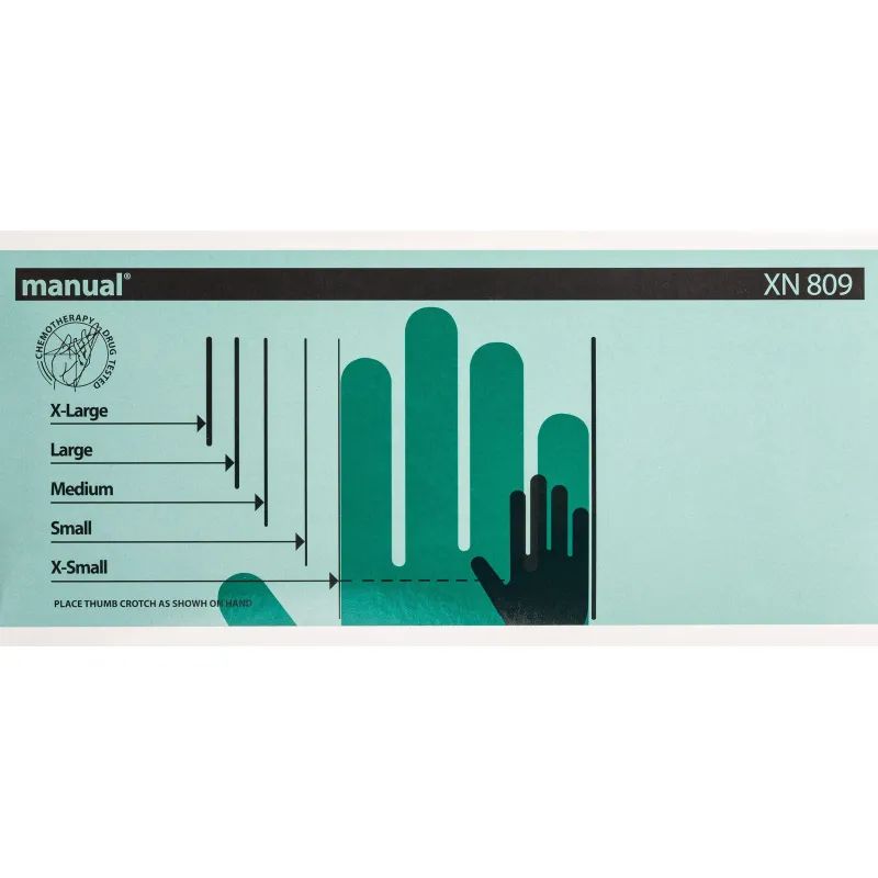 Перчатки мед.смотров. нитрил.,нестер., зеленый ,MANUAL XN 809 (XL) 25пар,ПС