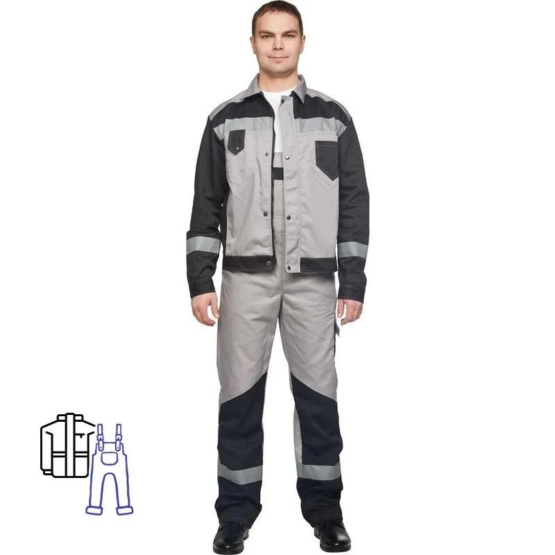 Костюм летний муж л21-КПК сер/чер (р.64-66) 170-176 (серия Л)