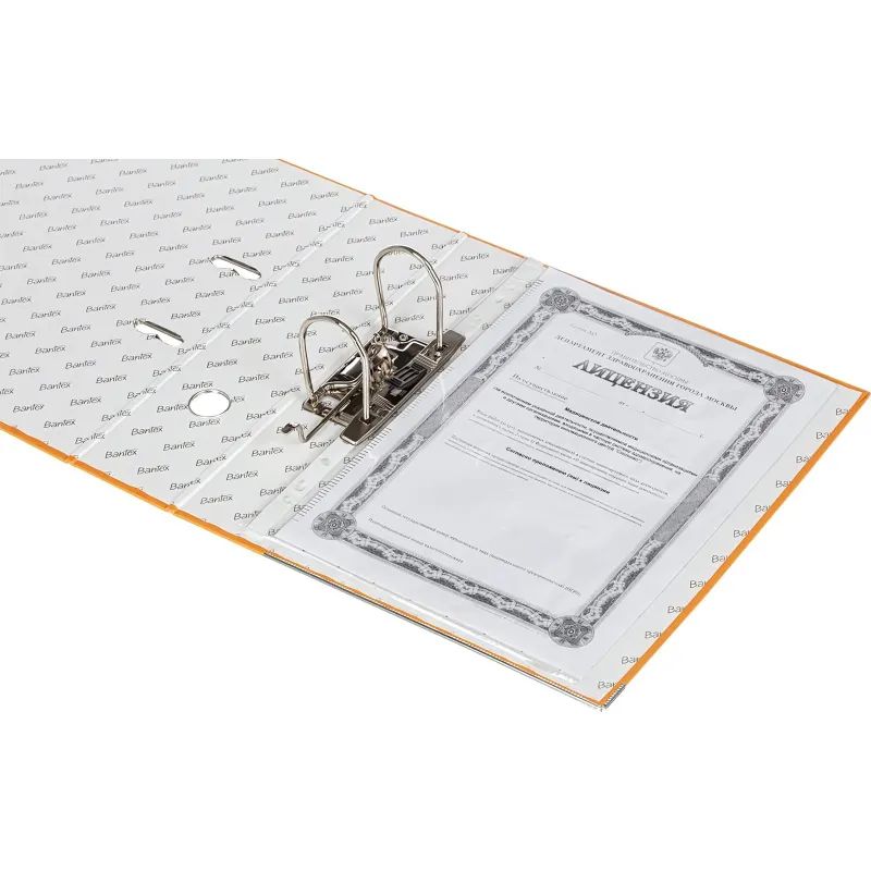 Папка-регистратор ECONOMY PLUS, 80мм, оранж,ПБП1, карм.кор.,мет.уг