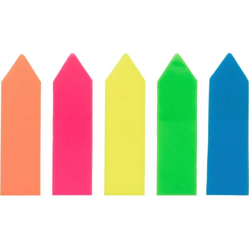 Клейкие закладки пласт. 5цв.по 20л. 12ммх44 Attache стрелки