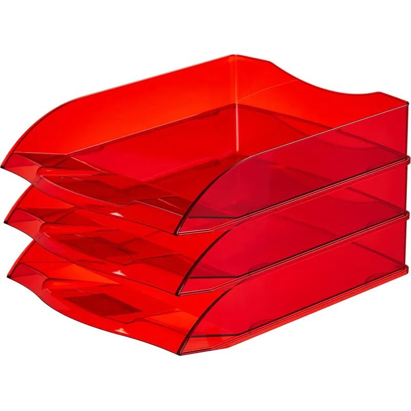 Лоток горизонтальный ATTACHE Яркий Офис 340х250х60 тонированный красный