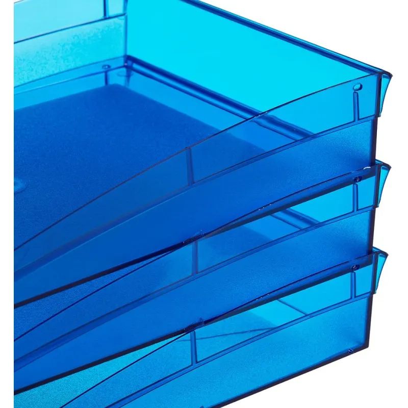 Лоток горизонтальный Attache City прозр. Синий