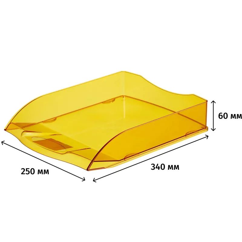 Лоток горизонтальный ATTACHE Яркий Офис 340х250х60 тонированный оранжевый