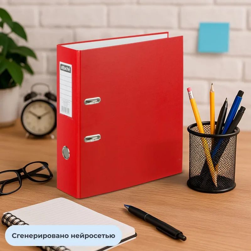 Папка-регистратор с арочн.мехAttacheSelection Экономи 90мм,крас,ПБП1,карм.к