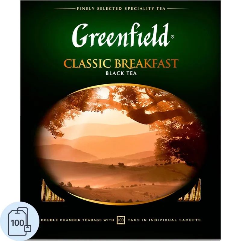 Чай Greenfield Classic Breakfast черный,100пак/уп 0582-09