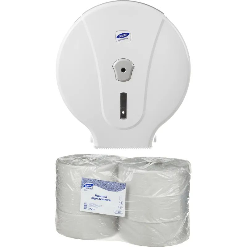 Бумага туалетная д/дисп Luscan Professional 1слнатур вторвтул525м 6рул/уп