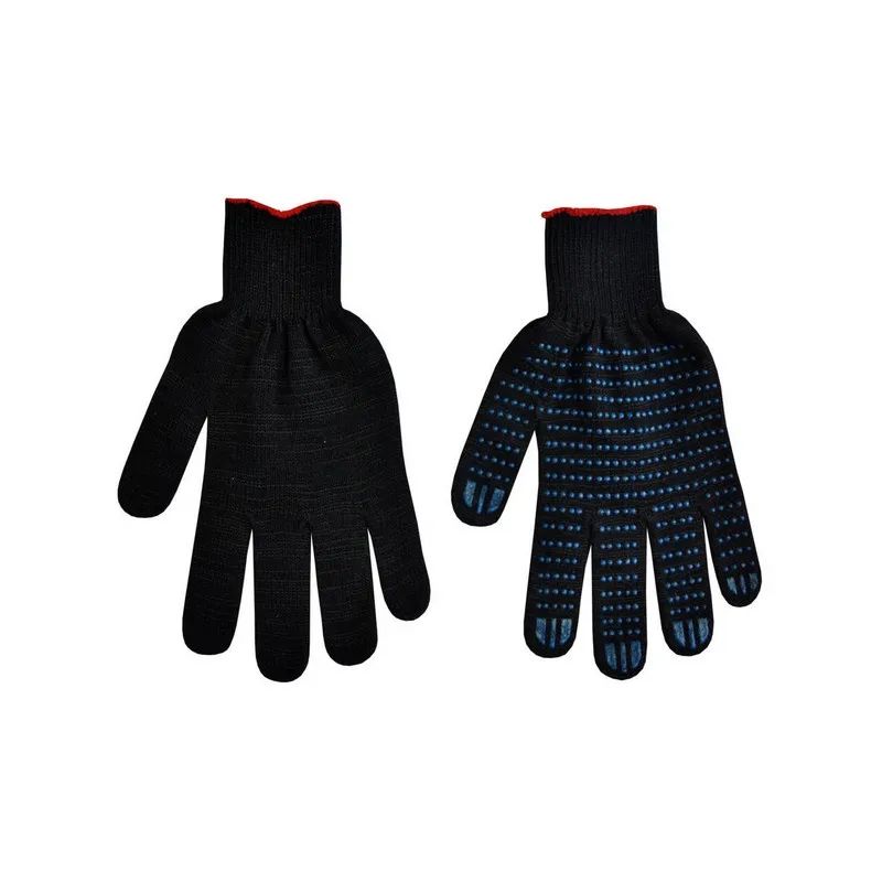 Перчатки защитные трикотажные с ПВХ Точка 5 нитей 10 класс черные 10пар/уп
