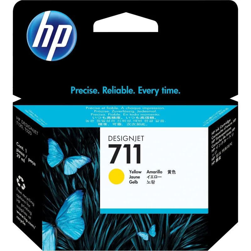 Картридж струйный HP 711 CZ132A жел. для DgnJ T120/520