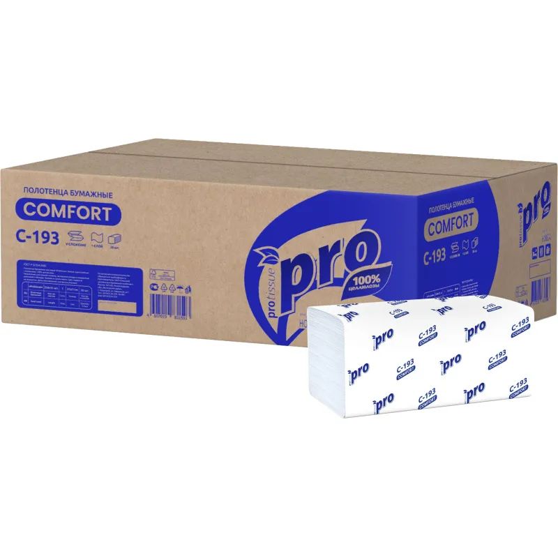 Полотенца бумажные д/держ.PRO 1сл 250л/пач 20пач/кор V-слож.C193