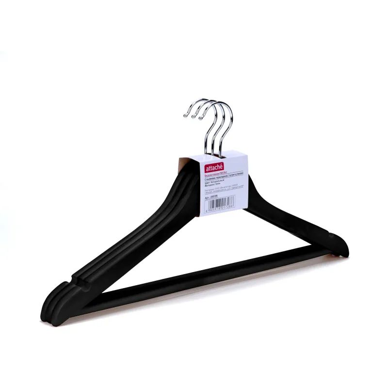 Вешалка-плечики WW_ Attache F6612NM-B3/LH001-B дер,пер,плс,р48-50 чер УП3шт