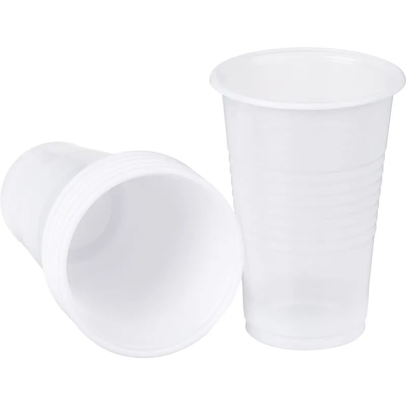Стакан одноразовый 200мл белый, для хол/гор., бюджет, КОМУС ПП 100шт/уп