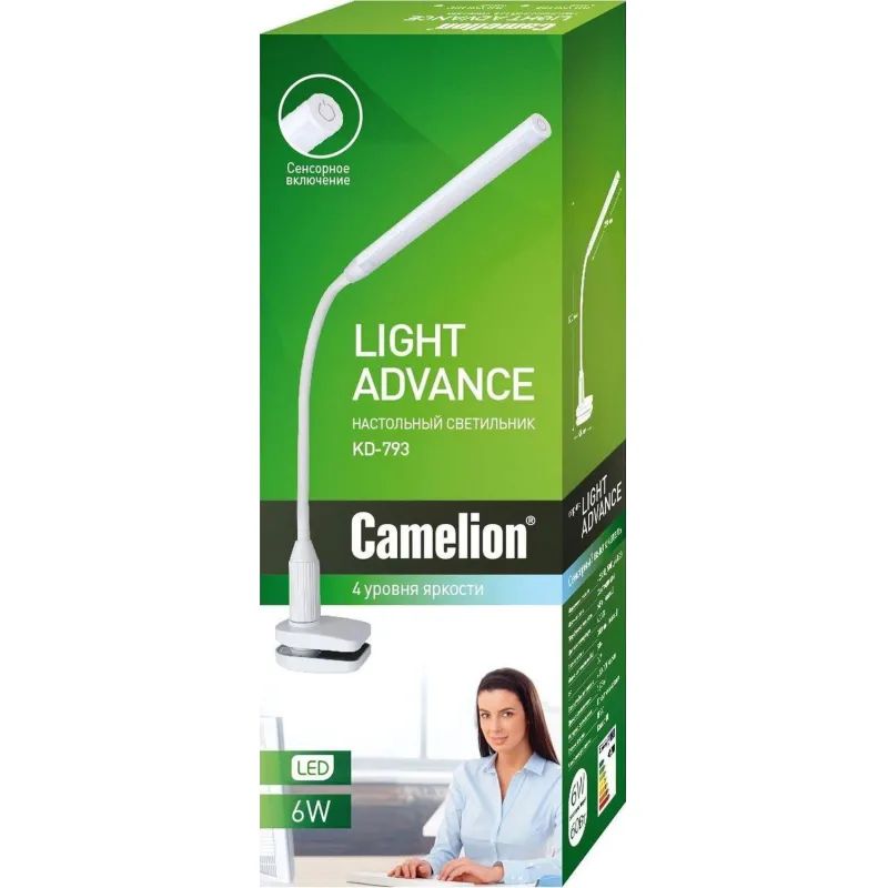 Светильник Camelion KD-793 LED, черн., 4 ур.ярк, с