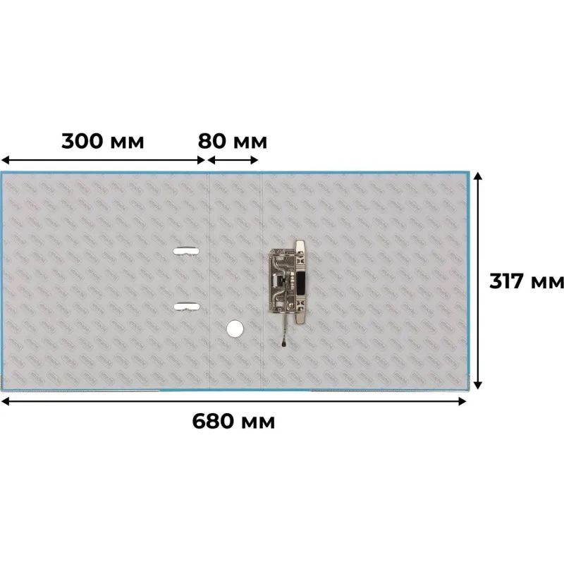 Папка-регистратор ECONOMY PLUS 80мм, голубой, ПБП1,карм.кор.,мет.уг