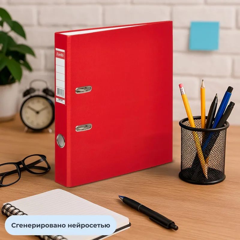 Папка-регистратор ECONOMY ,б/мет.уг,50мм,красн,ПБП1,карм.кор