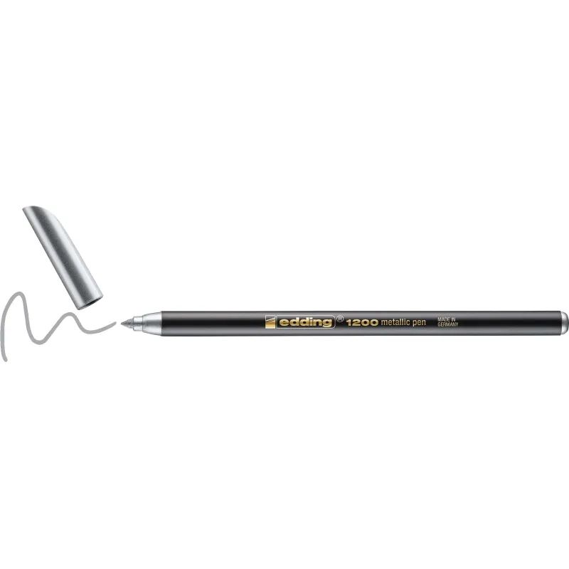 Фломастер металлик,серебряный,Edding,1200