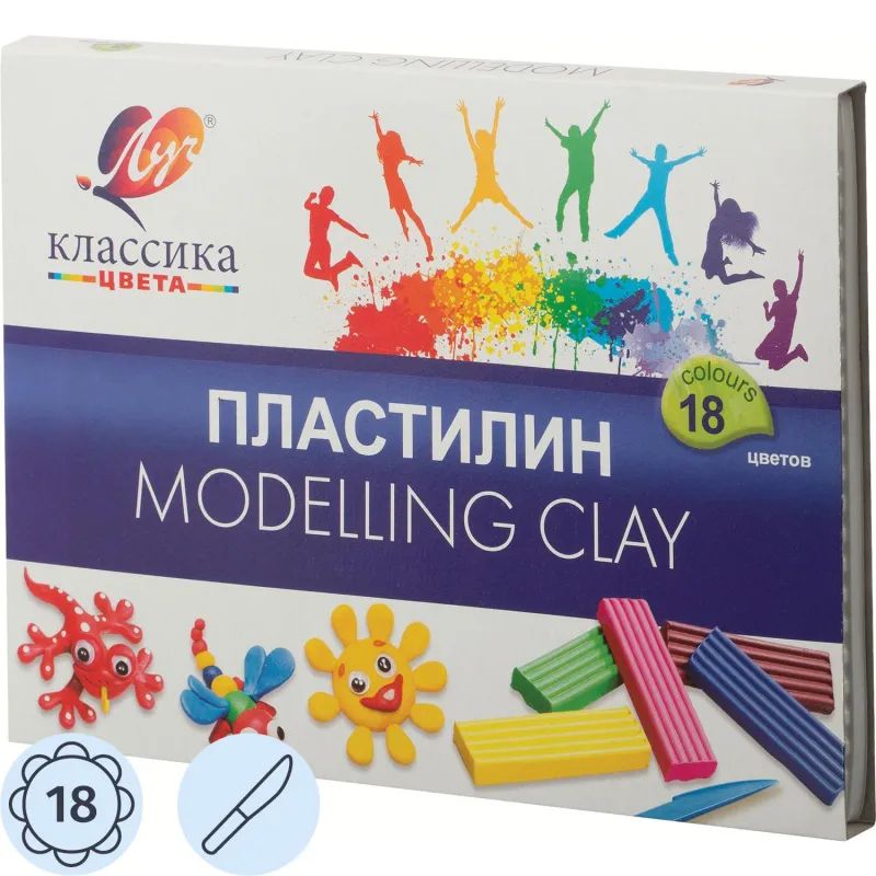 Пластилин классический Луч Классика 18 цв 360 гр со стеком