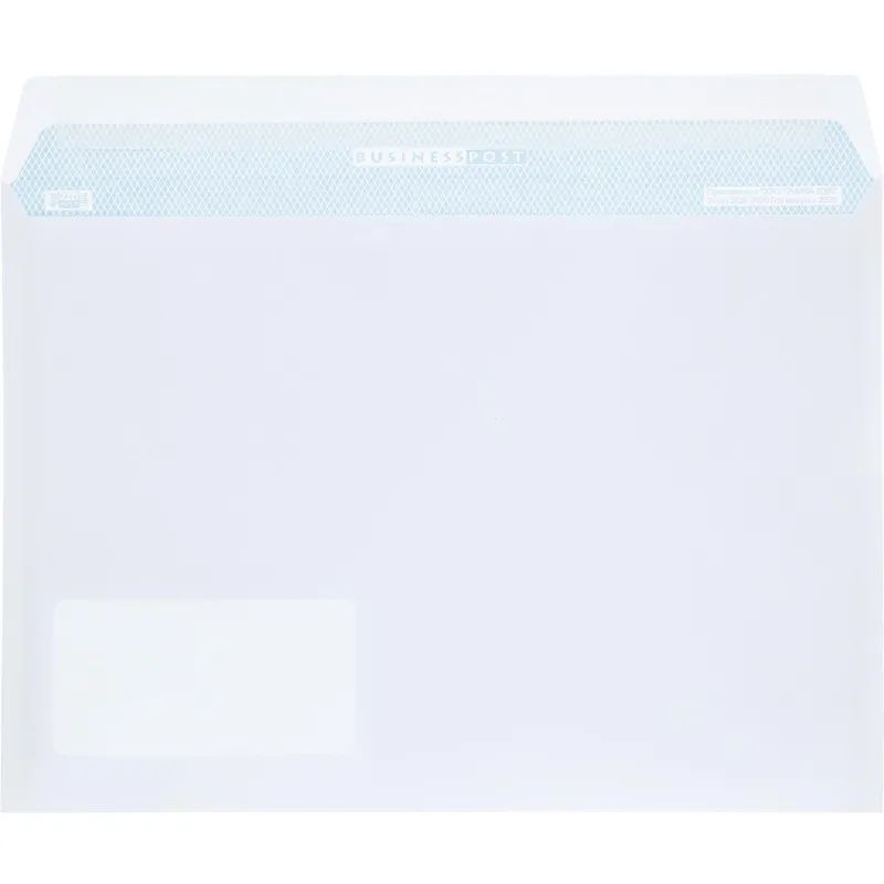 Конверт С4 BUSINESSPOST стрип прав.ниж окно (55x110)100г/м2 250шт/уп
