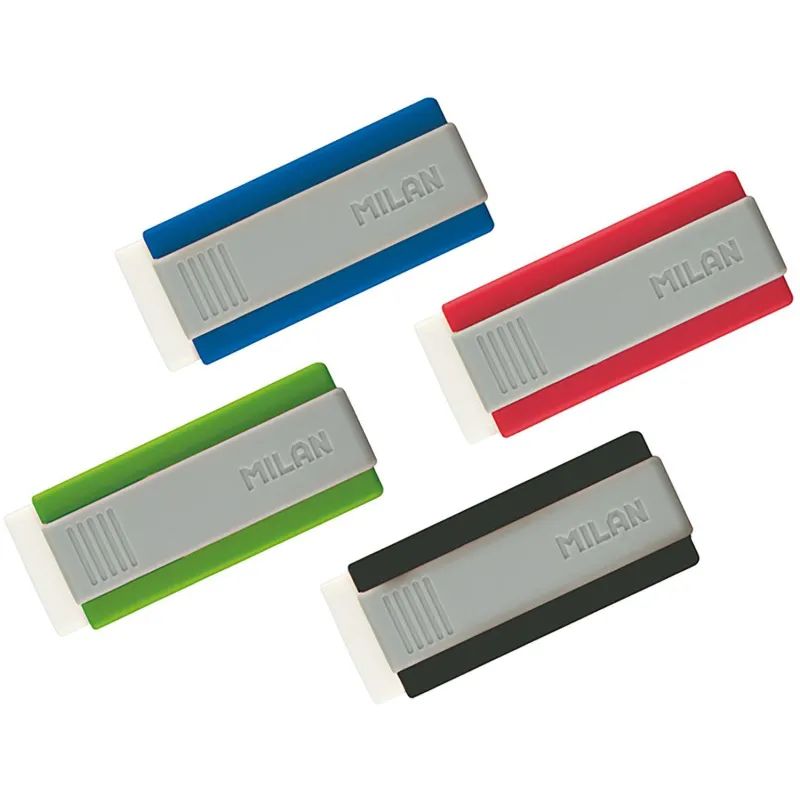 Ластик пластиковый Milan Office 320 белый, в пластиковом держателе (в асс.)