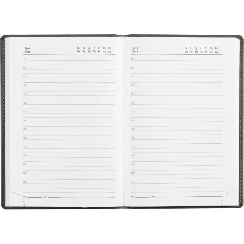 Ежедневник недатированный серый,А5,143х210мм,176л,ATTACHE Сиам