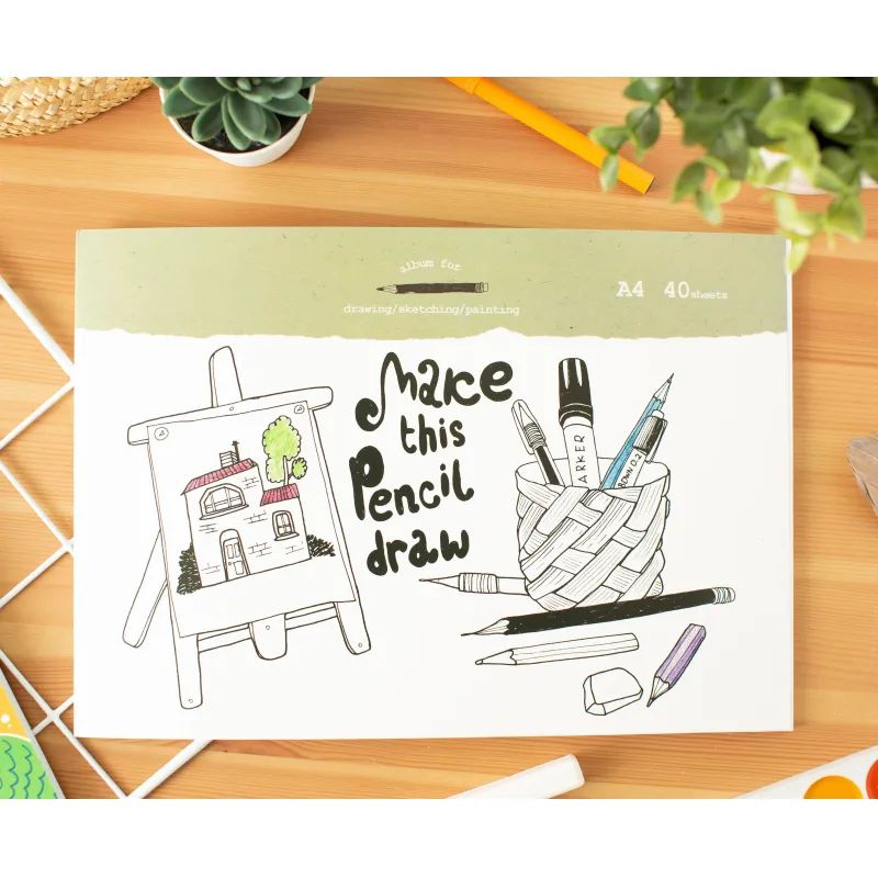 Альбом для рисования №1 School Draw А4 40л, склейка,обл.импорт.картон