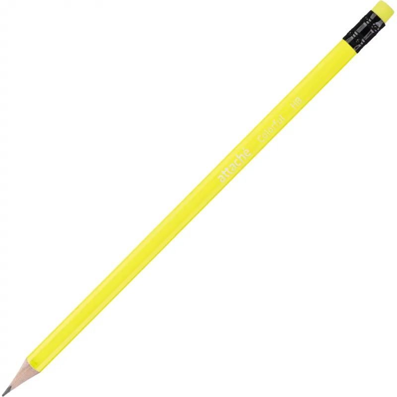 Карандаш чернографитный Attache Colorful! HB заточ.,с ласт.