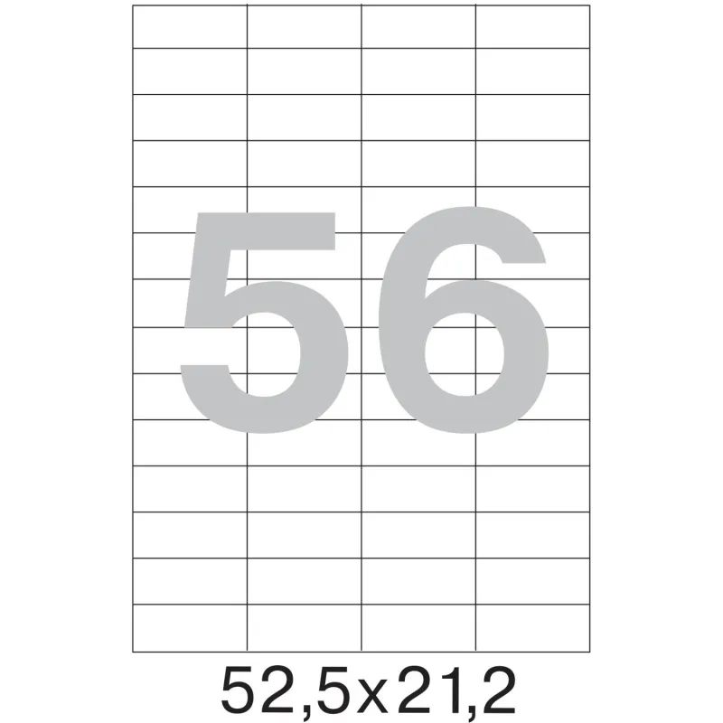 Этикетки самоклеящиеся 52,5х21,2 мм 56 шт. на листА4 (100 ли
