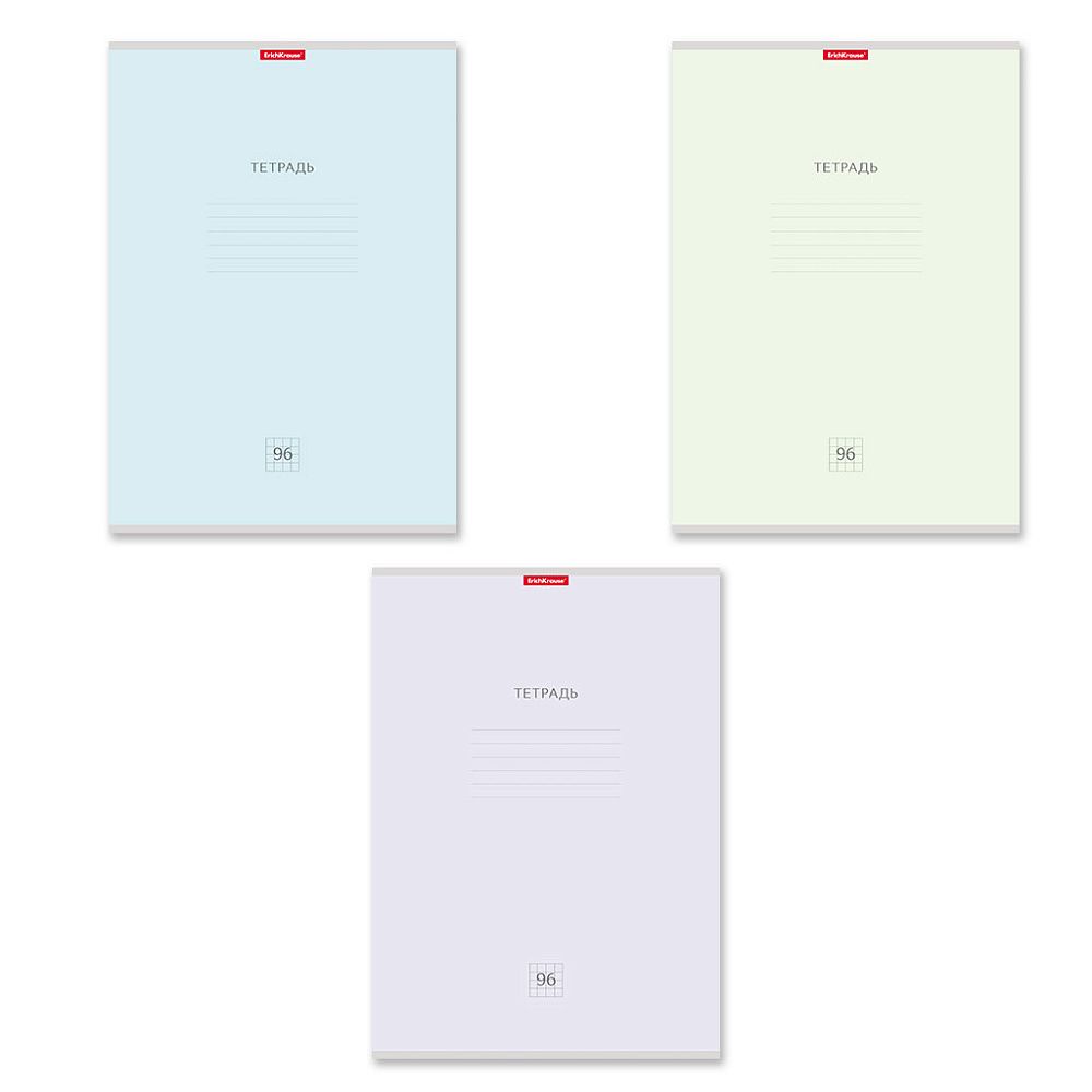 Тетрадь общая ученическая ErichKrause Классика Pastel, А4, 96 листов, клетка_MIX-PACK