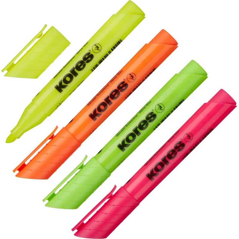 Набор текстовыделителей KORES набор 4цв. 1-5 мм 36040