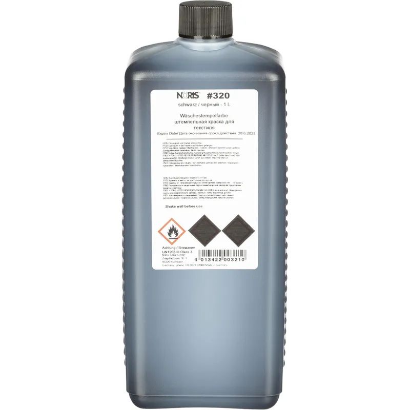 Краска штемпельная спец. 320Еч, для ткани, чёрная 1л Германия