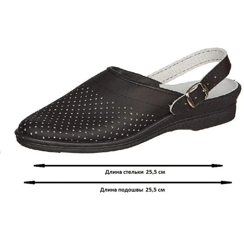 Сабо жен.нат.кожа цв.чёрный(р.38) (4-12-7)