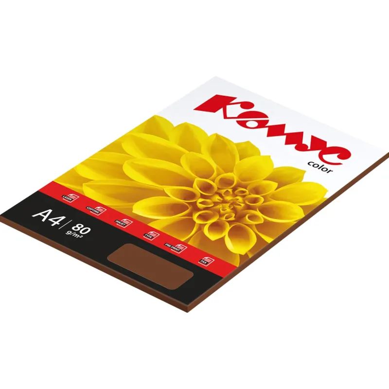 Бумага цветная Комус Color (шоколад интенсив), 80г, А4, 50 л.