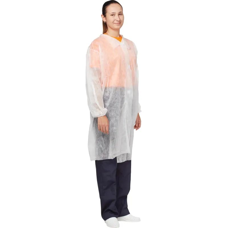 Халат одноразовый на липучке (25гр) XXL (10 шт./уп.)
