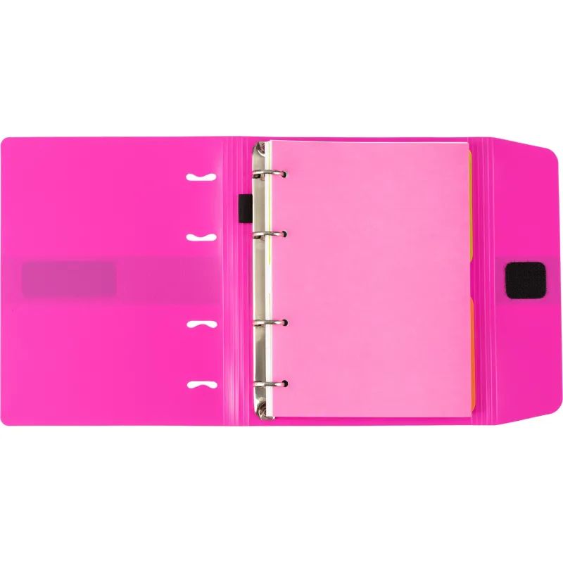 Бизнес-тетрадь со смен.блоком 120л,кл,А5, Розовый,пропилен. обл. налипучке