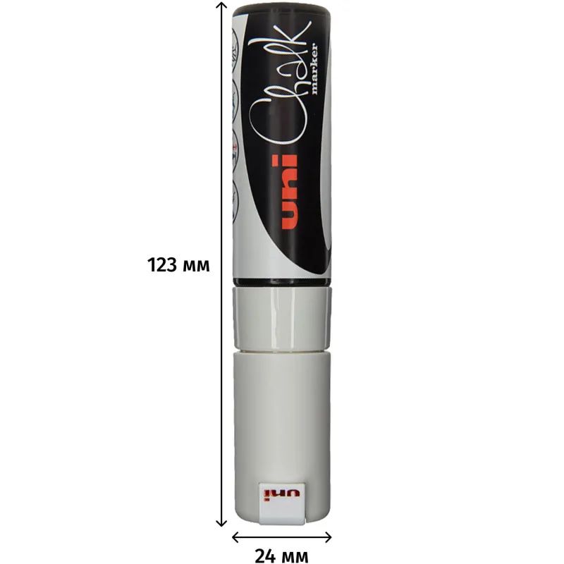 Маркер меловой UNI PWE-8K, белый, до 8.0 мм.