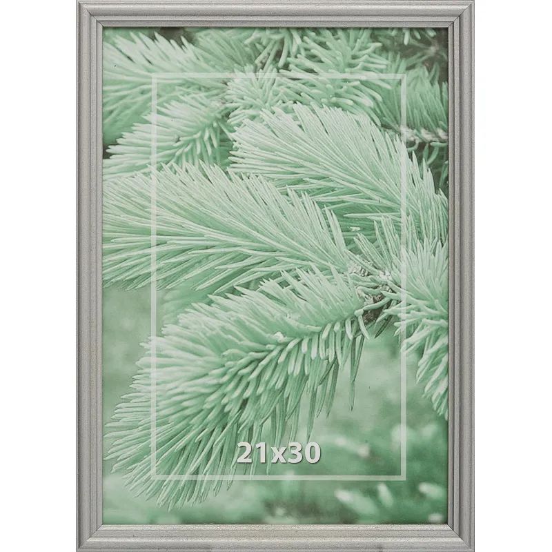 Рамка 21х30см деревянная, профиль №1, цвет &#039;серебр