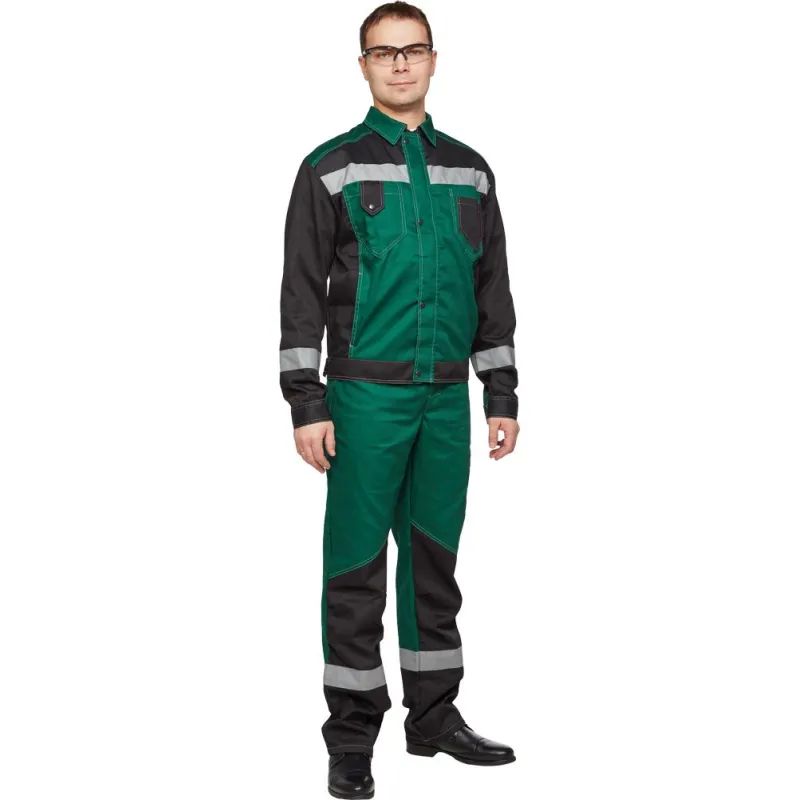 Костюм летний муж л21-КПК зел/чер (р.44-46) 182-188 (серия Л)