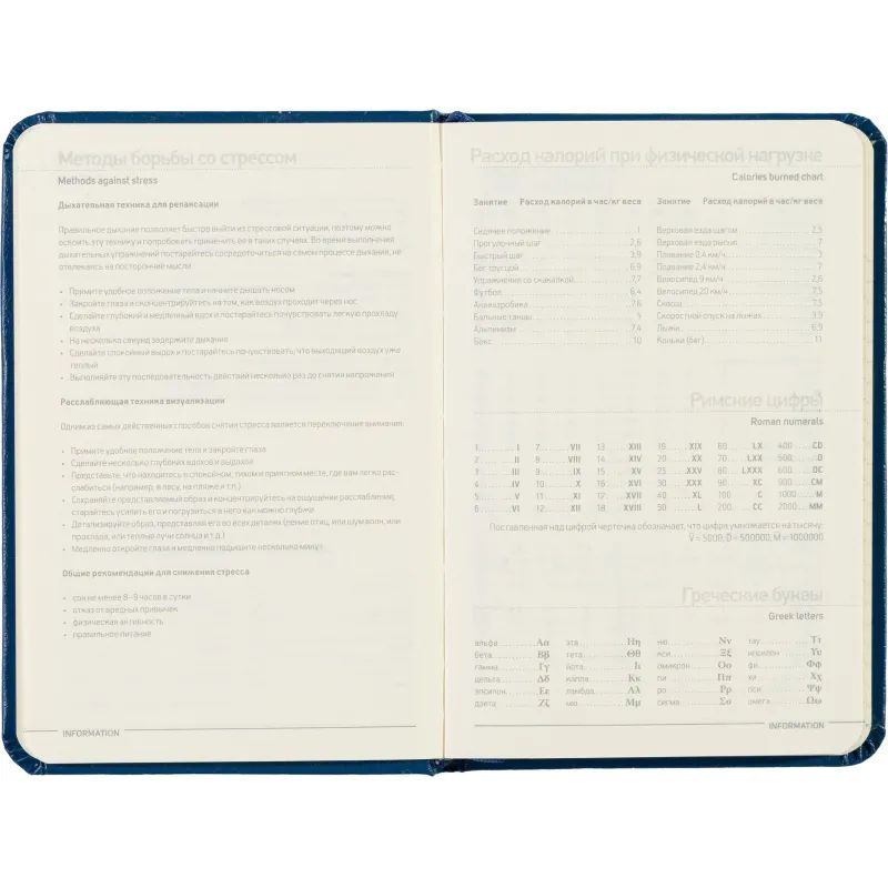 Ежедневник недатированный синий,А6,88x131мм, 200 с.,Br.V.MEGAPOLIS 3-283/01