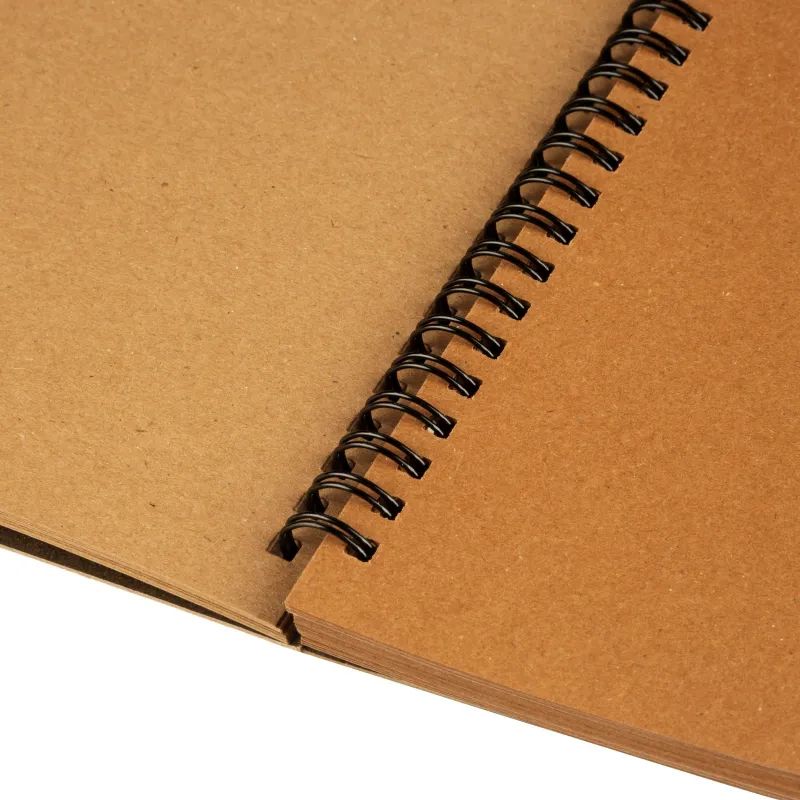 Скетчбук д/рис.и эскиз.Kroyter А5 40л,крафт,147х206,140гр,спир,тисн.фо07880