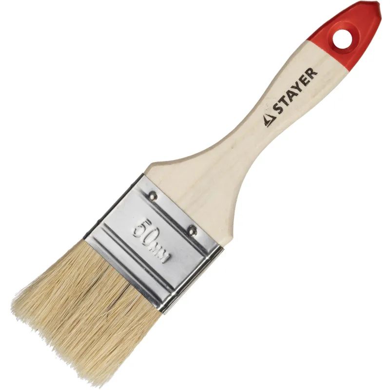 Кисть плоская 2&quot;/50 мм, натур.щетина STAYER 0101-050