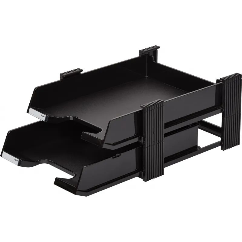 Лоток горизонтальный 2-х уровневый Han DUETT, черный НА10320/13