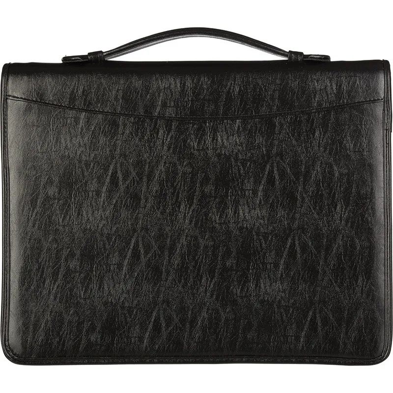 Папка деловая Алекс из искусственной кожи № 161 с ручкой черного цвета