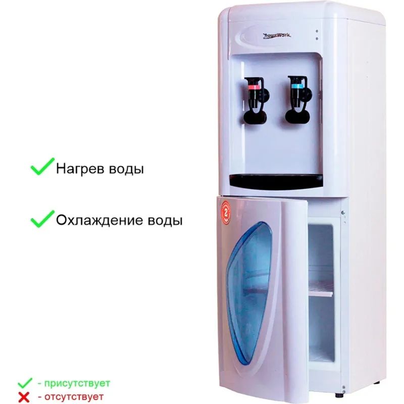 Кулер для воды Aqua Work 0.7LDR (бело-черный), эл.охл, нажим кружкой