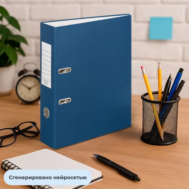 Папка-регистратор ,80 мм Элементари ,син Экономи,б/мет угол,ПБП1,карм.кор