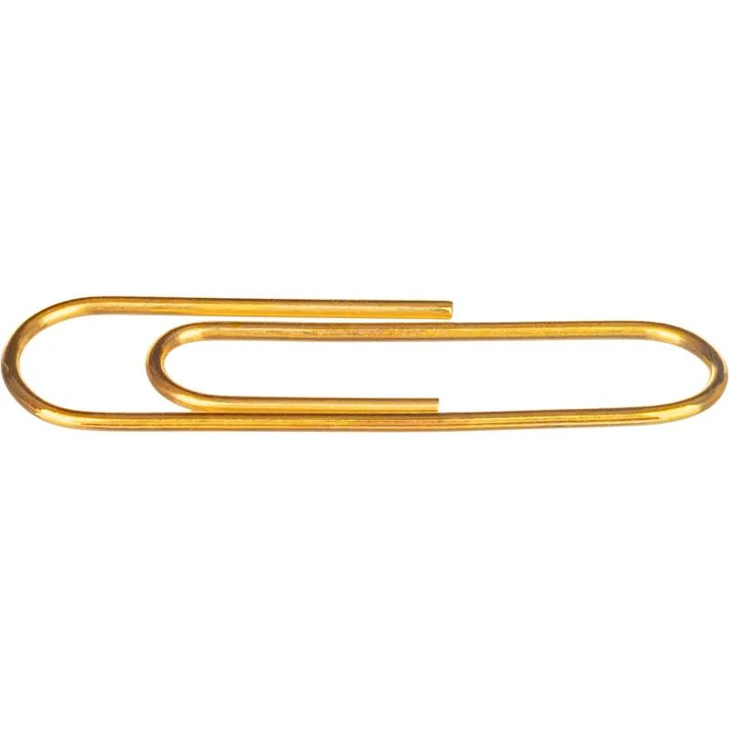 Скрепки Attache омедненные, 28 мм,негофрированные, золотистые, 100 шт/уп