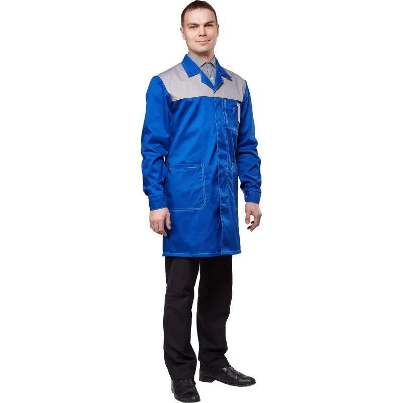 Халат рабочий у19-ХЛ вас/сер (р.44-46) 182-188