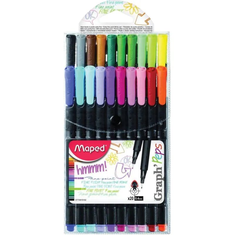 Набор линеров Maped GRAPH PEP&#039;S 0,4мм трехгранный корпус,20цв/наб,749151