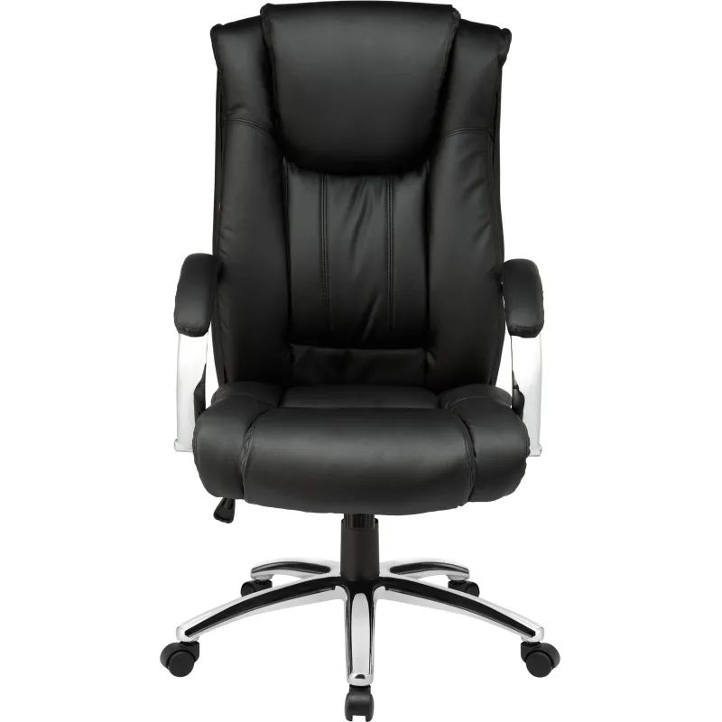 Кресло BN_Dt_EChair-561 TR рец. кожа черная, хром