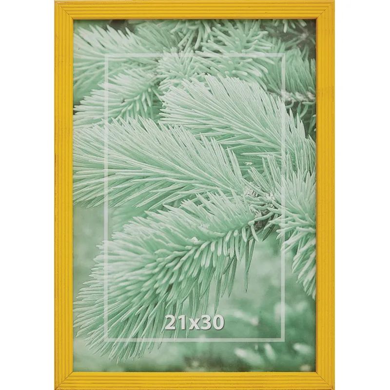Рамка 21х30см деревянная, профиль №2, цвет &#039;ярко-ж